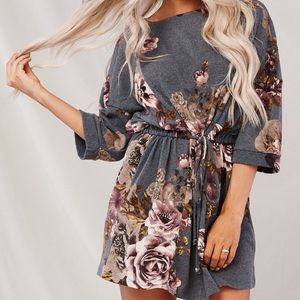 grey floral dress